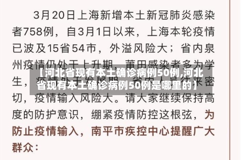 【河北省现有本土确诊病例50例,河北省现有本土确诊病例50例是哪里的】-第1张图片
