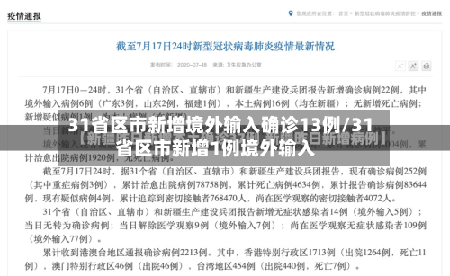 31省区市新增境外输入确诊13例/31省区市新增1例境外输入