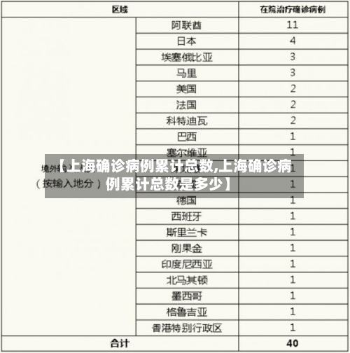 【上海确诊病例累计总数,上海确诊病例累计总数是多少】-第1张图片