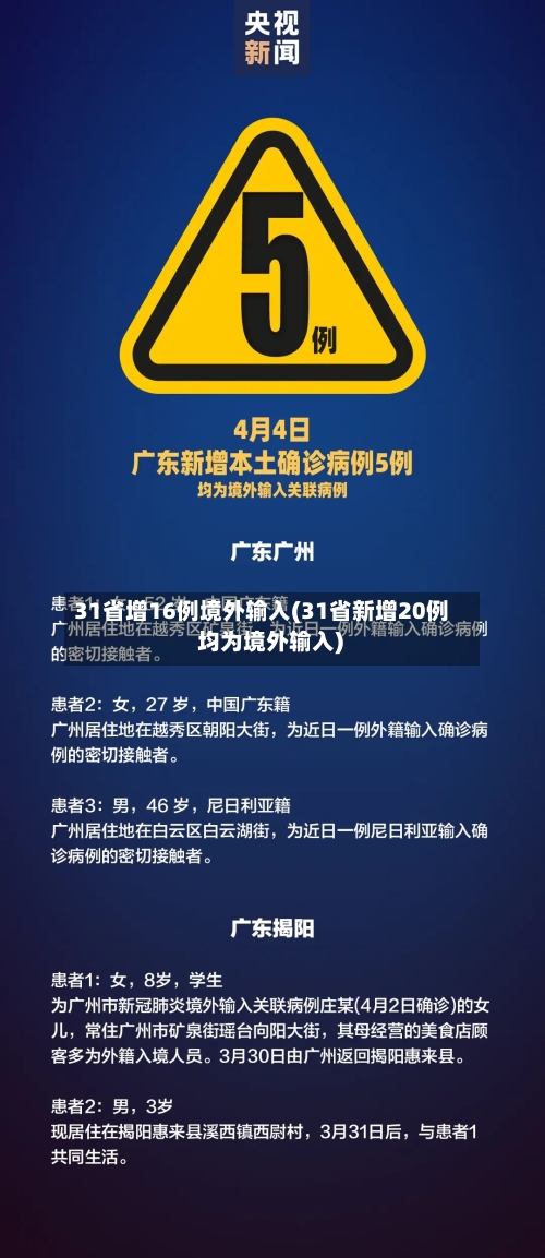 31省增16例境外输入(31省新增20例 均为境外输入)