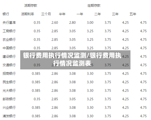 银行费用执行情况监测/银行费用执行情况监测表