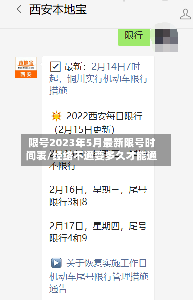 限号2023年5月最新限号时间表/经络不通要多久才能通-第1张图片