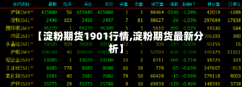 【淀粉期货1901行情,淀粉期货最新分析】-第1张图片