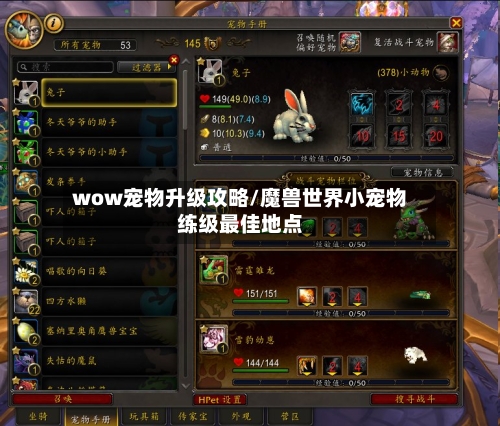 wow宠物升级攻略/魔兽世界小宠物练级最佳地点