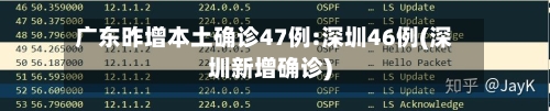 广东昨增本土确诊47例:深圳46例(深圳新增确诊)-第2张图片