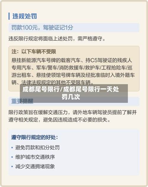 成都尾号限行/成都尾号限行一天处罚几次-第2张图片