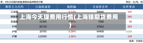 上海今天镍费用行情(上海镍期货费用)