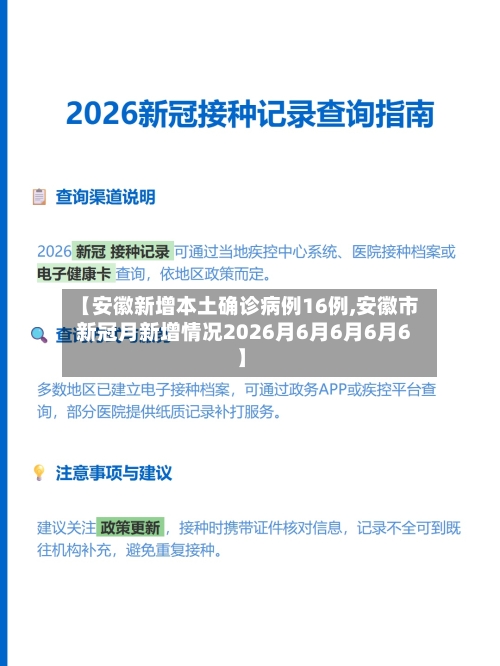 【安徽新增本土确诊病例16例,安徽市新冠月新增情况2026月6月6月6月6】-第1张图片