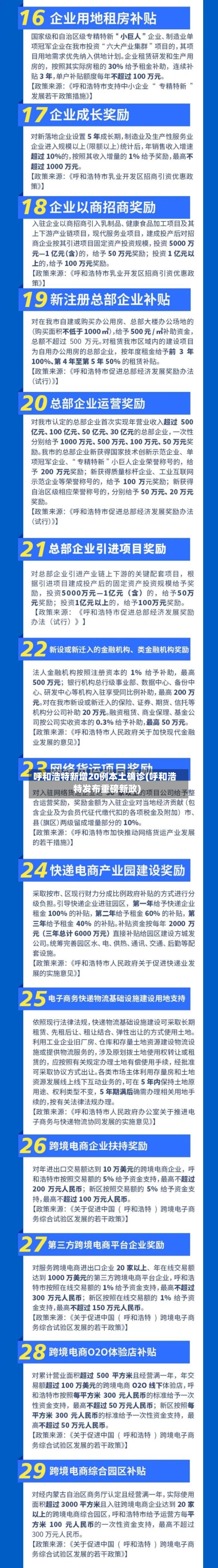 呼和浩特新增20例本土确诊(呼和浩特发布重磅新政)