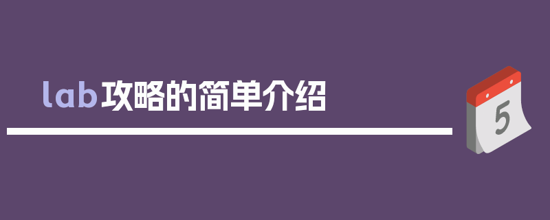 lab攻略的简单介绍