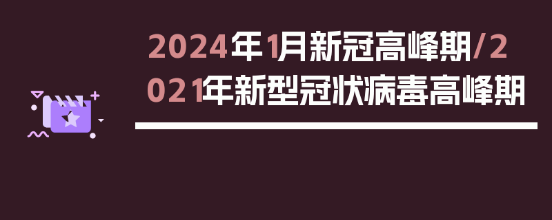 2024年1月新冠高峰期/2021年新型冠状病毒高峰期